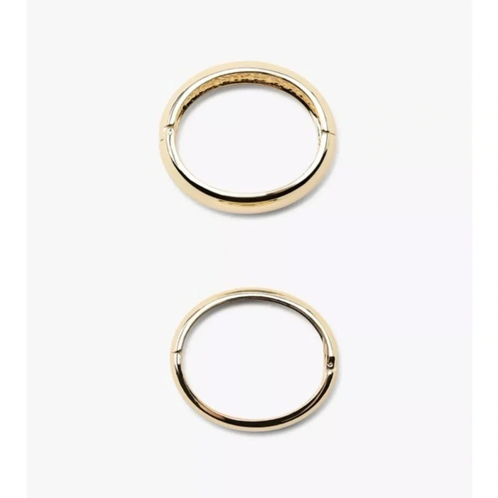 NWT. Zara Golden Two Pack of Rigid Metal Bracelets. - Picture 5 of 8